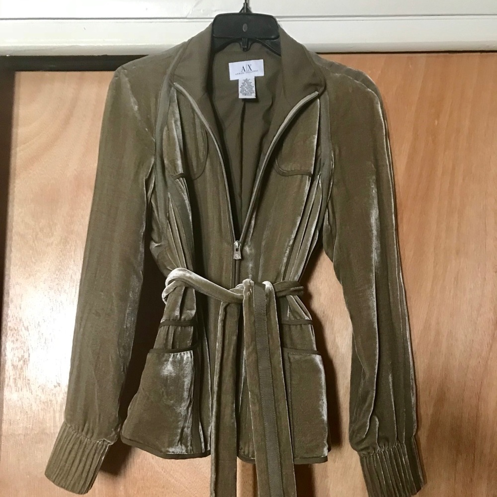 Armani Exchange reflective velvet jacket